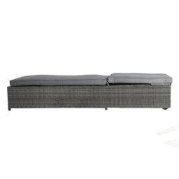 Charles Bentley Garden Waterproof Reclining Rattan Sun Lounger Grey - thumbnail 3