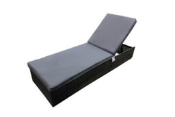 Charles Bentley Garden Waterproof Reclining Rattan Sun Lounger Grey - thumbnail 7