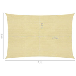 Berkfield Sunshade Sail 160 G/m2 Beige 4X5 M Hdpe - thumbnail 6