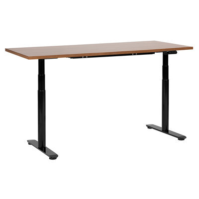 Beliani Electric Adjustable Standing Desk Destinas Brown/ Black 160 Cm 72 Cm - image 1