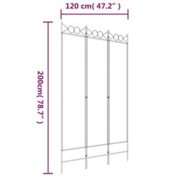 Walplus 3-Panel Room Divider Black 120X200 Cm Fabric - thumbnail 8