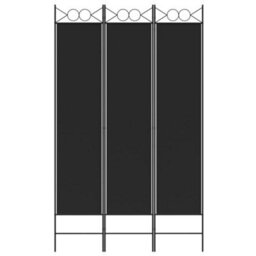 Walplus 3-Panel Room Divider Black 120X200 Cm Fabric - thumbnail 3