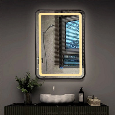 Illuminated Bathroom Led Mirror With Demister Touch Sensor Wall Mounted Dimmable 40Cmx60Cm - image 1