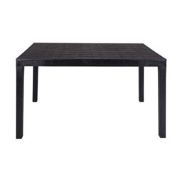 Urbn-Living Urbnliving 72Cm Height Large Rectangle Garden Slatted Plastic Table Patio Deck Outdoor Furniture Black