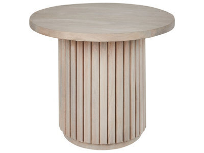Wyld And Coco 50Cm Round Mango Wood Coffee Table, Light Brown Natural Finish, Modern Design - image 1