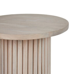 Wyld And Coco 50Cm Round Mango Wood Coffee Table, Light Brown Natural Finish, Modern Design - thumbnail 4