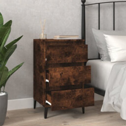 Berkfield Bedside Cabinet Smoked Oak 40X35X70 Cm Engineered Wood - thumbnail 3