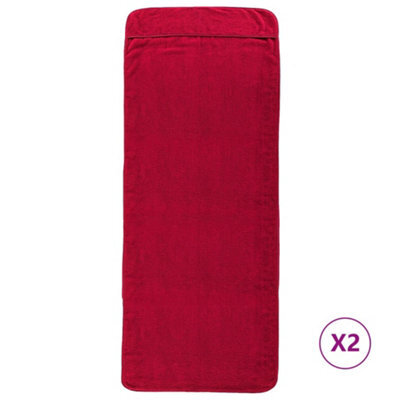 Berkfield Soft Beach Towels 2 Pcs Burgundy 60X135 Cm Fabric 400 Gsm