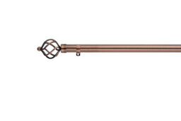 Lister Cartwright 28mm Antique Copper Fixed Metal Curtain Pole Set With Cage Finial (240 Cm) - thumbnail 2