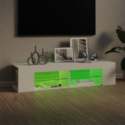 Berkfield Modern Tv Cabinet With Led Lights White 135X39X30 Cm - thumbnail 4