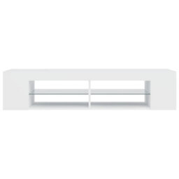 Berkfield Modern Tv Cabinet With Led Lights White 135X39X30 Cm - thumbnail 8