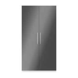 GoodHome Atomia Freestanding Modern Gloss & Matt White & Anthracite Large Double Wardrobe (H)1929mm (W)1000mm (D)596mm - thumbnail 3