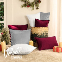 Deconovo Set Of 2 Cushion Covers 60Cm X 60Cm 24X24 Inches Flanges Throw Pillowcases For Bedroom With Invisible Zipper Burgundy - thumbnail 3