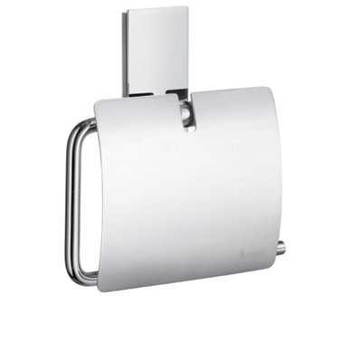 Smedbo Chrome Wall Mounted Toilet Roll Holder With Lid Cover