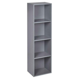 Urbn-Living Urbnliving Height 106Cm 4 Shelf Wooden Bookcase Shelving Colour Grey Display Storage Shelf Unit Shelves - thumbnail 1