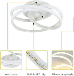 Pheashine Ceiling Lights, Modern Round Ceiling Light,40W ,warm White 3000K For Bedroom Dining Room Living Room(30Cm) - thumbnail 3