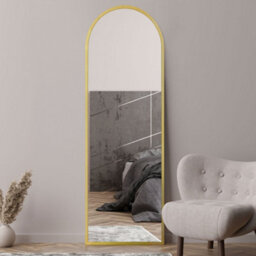 "Mirroroutlet Arcus - Gold Framed Arched Leaner / Wall Mirror 71"" X 24"" (180Cm X 60Cm)"