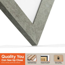 "AK Frames 25X17"" Grey Marble Modern Vinyl Record Frame With White Mount For 12 Inch Lp Cover & Disc - Overlapped Design" - thumbnail 3