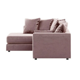Furnishings For Less UK Brooklyn Plush Velvet 3 To 4 Seater L Shaped Corner Sofa Foam Pink Left Hand Facing - thumbnail 4