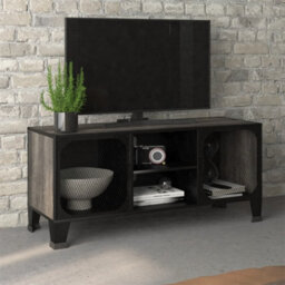Berkfield Tv Cabinet Grey 105X36X47 Cm Metal And Mdf - thumbnail 1