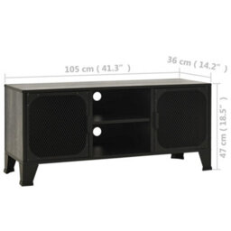 Berkfield Tv Cabinet Grey 105X36X47 Cm Metal And Mdf - thumbnail 9
