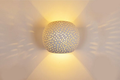 Luminosa Lighting Luminosa Indoor Decorative Paintable Plaster Katerini Wall Light Ip20 For 1 X G9 Max 40W White