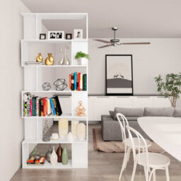 Berkfield Book Cabinet/room Divider White 80X24X192 Cm Engineered Wood - thumbnail 4