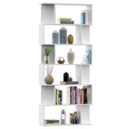 Berkfield Book Cabinet/room Divider White 80X24X192 Cm Engineered Wood - thumbnail 3