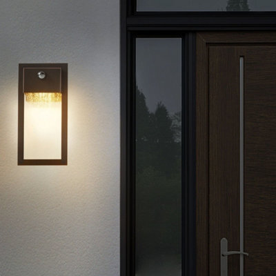 Beliani Black Outdoor Led Wall Light Sconce With Motion Sensor, W16 X D7 X H33Cm - image 1