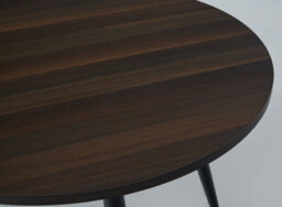 Sonara Dark Walnut Round Dining Table 100 Cm With 4 Faux Suede Chairs, 5-Piece Modern Dining Set - thumbnail 8