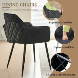 Sonara Dark Walnut Round Dining Table 100 Cm With 4 Faux Suede Chairs, 5-Piece Modern Dining Set - thumbnail 4