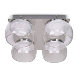 Valuelights Alissa Polished Chrome Ip44 4 Way Clear Glass Integrated Led Ceiling Light - thumbnail 1