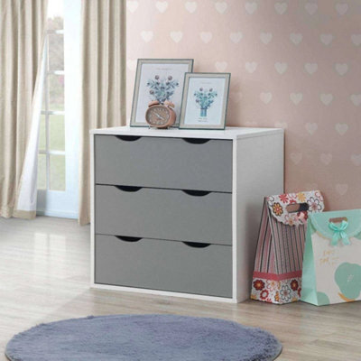 3 Drawer Chest Of Drawers In Grey And White - image 1