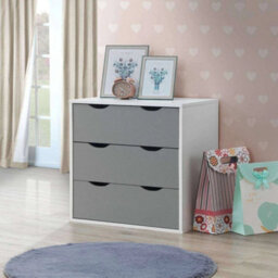 3 Drawer Chest Of Drawers In Grey And White - thumbnail 1