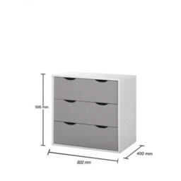 3 Drawer Chest Of Drawers In Grey And White - thumbnail 2