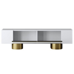 Furniture in Fashion Boheme Wooden Tv Stand With 2 Flap Doors In White And Gold - thumbnail 5