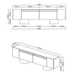Furniture in Fashion Boheme Wooden Tv Stand With 2 Flap Doors In White And Gold - thumbnail 6