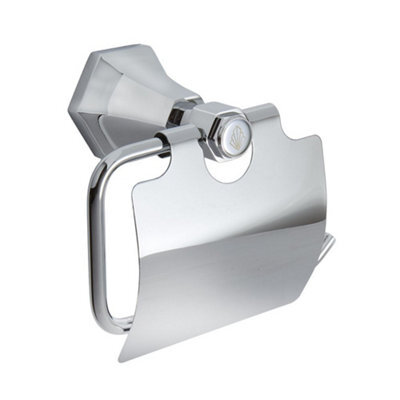 Homestylestore Chrome Art Deco Bathroom Wall Mounted Toilet Roll Paper Holder - image 1