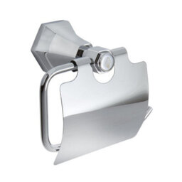 Homestylestore Chrome Art Deco Bathroom Wall Mounted Toilet Roll Paper Holder