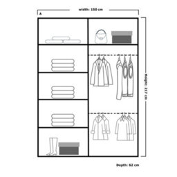 Sliding Wardrobes 4 u LTD Sliding Wardrobes 4U Leagues Freestanding Double Sliding Door Wardrobe - Walnut (H)217Cm, (W)150Cm - thumbnail 3
