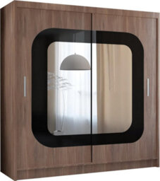 Sliding Wardrobes 4 u LTD Sliding Wardrobes 4U Leagues Freestanding Double Sliding Door Wardrobe - Walnut (H)217Cm, (W)150Cm - thumbnail 2