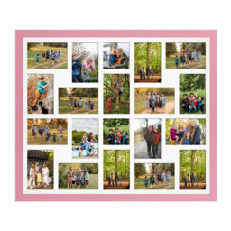 AK Frames 80X70Cm Pastel Pink Modern Multi Photo Frame With White Mount - Holds 20 Apertures (18X) 6X4, (2X) 4X4 Photos - thumbnail 1
