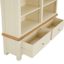 The Furniture Market Marbury Cream Painted Extra Large Grand Double Library Bookcase With 2 Drawers - thumbnail 8