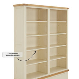 The Furniture Market Marbury Cream Painted Extra Large Grand Double Library Bookcase With 2 Drawers - thumbnail 6