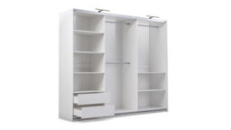 Arte Discover The Sleek White Matte Nimes W250 Cm Sliding Wardrobe - Space-Savvy Style Meets Smart Storage - thumbnail 4