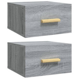 Berkfield Wall-Mounted Bedside Cabinets 2 Pcs Grey Sonoma 35X35X20 Cm - thumbnail 2