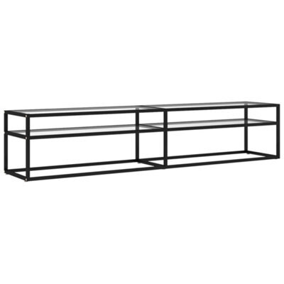 Berkfield Sturdy Tv Cabinet Transparent 200X40X40.5 Cm Tempered Glass - image 1
