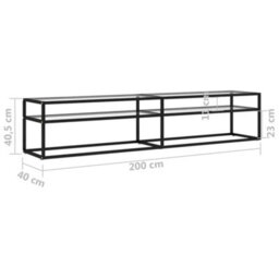 Berkfield Sturdy Tv Cabinet Transparent 200X40X40.5 Cm Tempered Glass - thumbnail 6