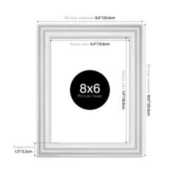 8X6 White Ornate Picture Frame (15.2 X 20.3Cm) Poster, Photo, Artwork, Gallery Wall Or Print - thumbnail 2