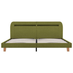 Vidaxl Bed Frame With Led Without Mattress Green Fabric 150X200 Cm King Size - thumbnail 5